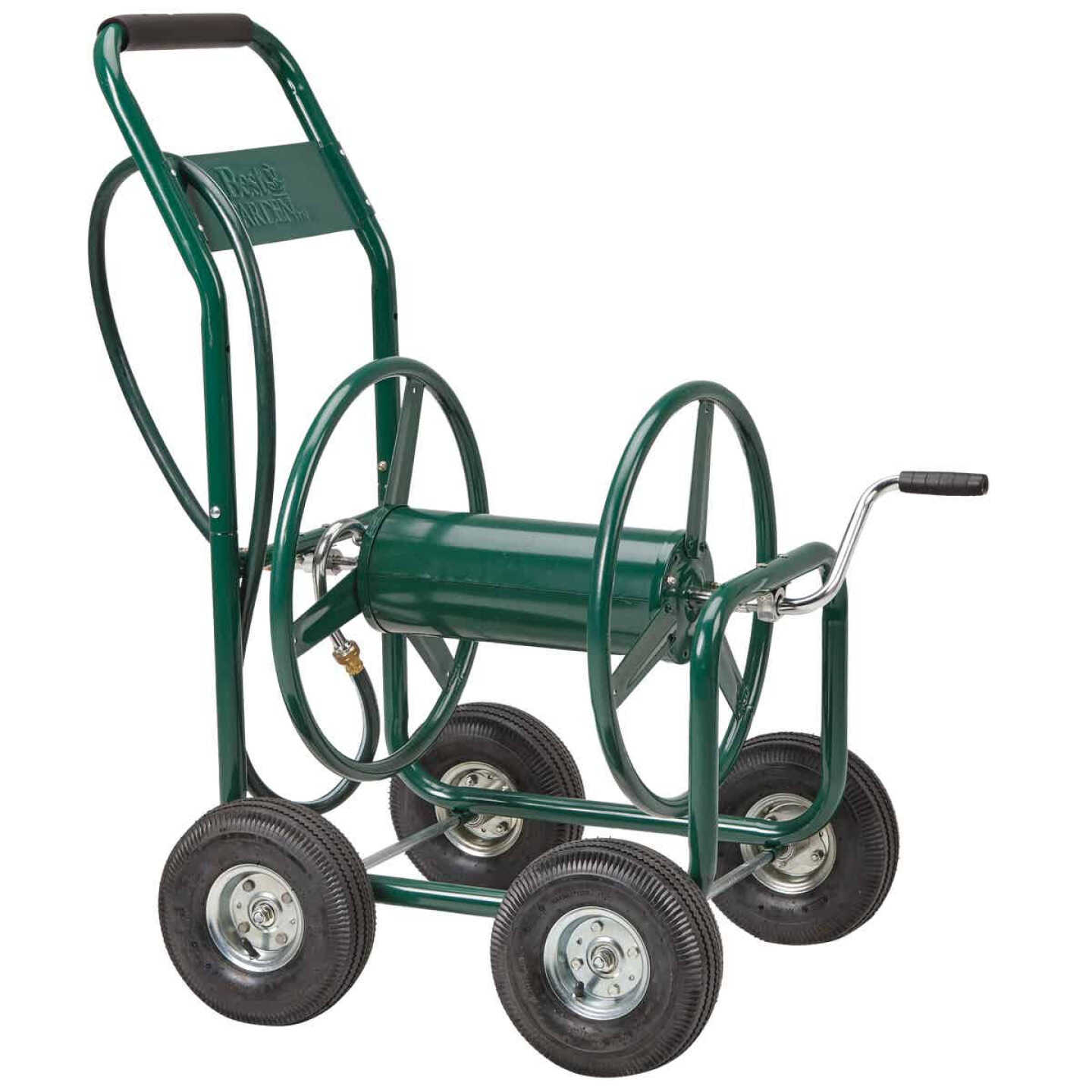 Best Garden 300 Ft. x 5/8 In. Green Metal 4-Wheel Portable Hose